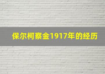 保尔柯察金1917年的经历