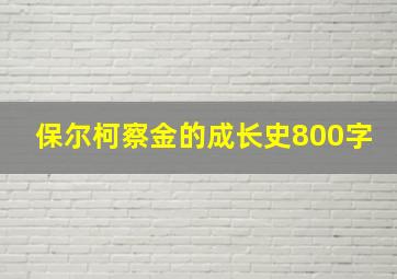 保尔柯察金的成长史800字