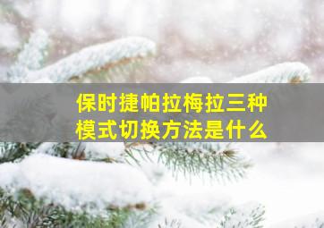 保时捷帕拉梅拉三种模式切换方法是什么