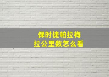 保时捷帕拉梅拉公里数怎么看