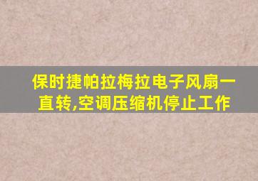 保时捷帕拉梅拉电子风扇一直转,空调压缩机停止工作