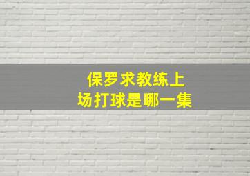 保罗求教练上场打球是哪一集