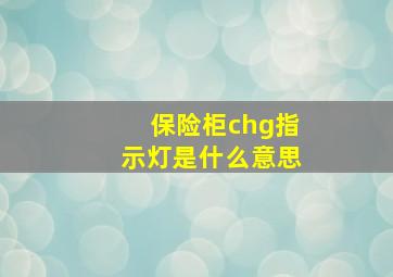 保险柜chg指示灯是什么意思