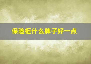 保险柜什么牌子好一点