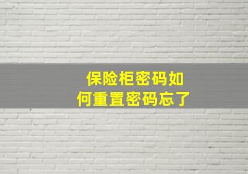 保险柜密码如何重置密码忘了