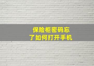 保险柜密码忘了如何打开手机