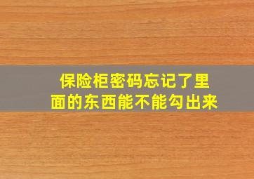 保险柜密码忘记了里面的东西能不能勾出来