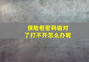 保险柜密码输对了打不开怎么办呢