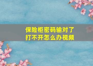 保险柜密码输对了打不开怎么办视频