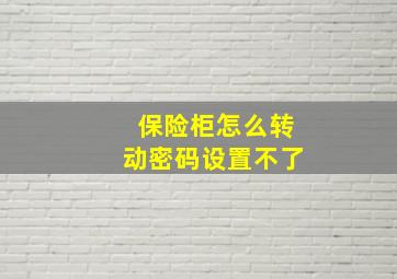 保险柜怎么转动密码设置不了