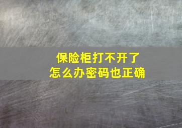 保险柜打不开了怎么办密码也正确