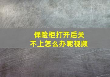 保险柜打开后关不上怎么办呢视频