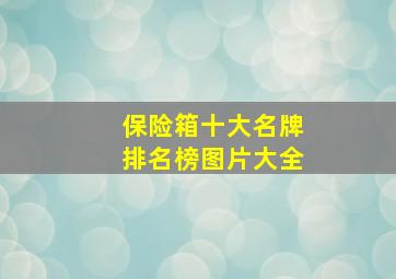 保险箱十大名牌排名榜图片大全