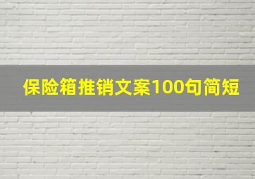 保险箱推销文案100句简短