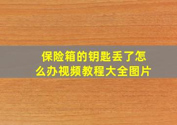 保险箱的钥匙丢了怎么办视频教程大全图片