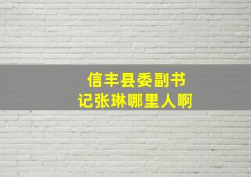 信丰县委副书记张琳哪里人啊