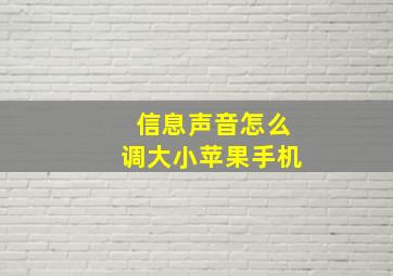 信息声音怎么调大小苹果手机