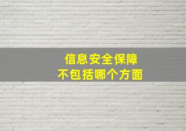 信息安全保障不包括哪个方面