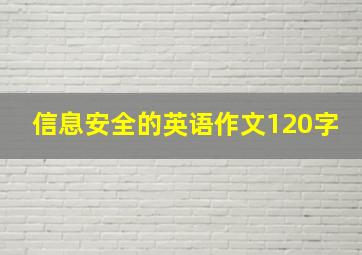 信息安全的英语作文120字