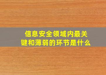 信息安全领域内最关键和薄弱的环节是什么