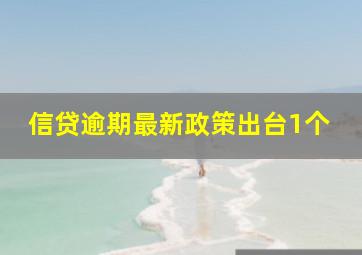 信贷逾期最新政策出台1个