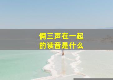 俩三声在一起的读音是什么