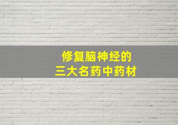 修复脑神经的三大名药中药材