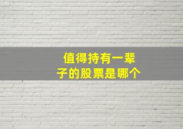 值得持有一辈子的股票是哪个