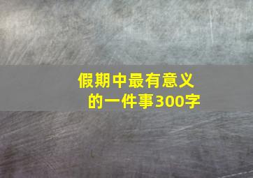 假期中最有意义的一件事300字