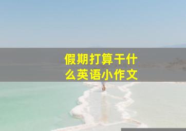 假期打算干什么英语小作文