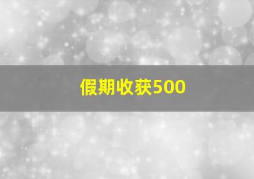 假期收获500