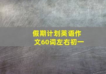 假期计划英语作文60词左右初一