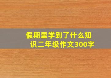 假期里学到了什么知识二年级作文300字