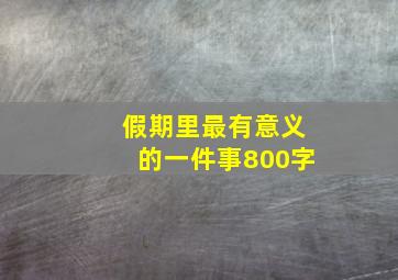 假期里最有意义的一件事800字