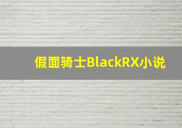 假面骑士BlackRX小说