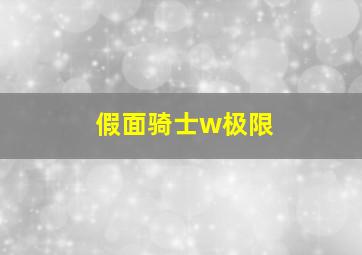 假面骑士w极限