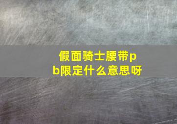 假面骑士腰带pb限定什么意思呀