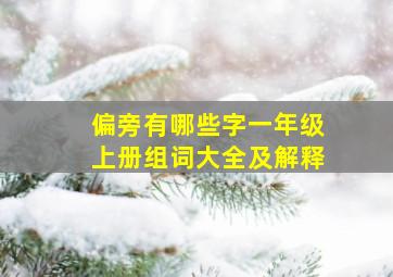 偏旁有哪些字一年级上册组词大全及解释