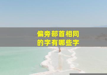 偏旁部首相同的字有哪些字