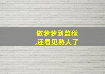 做梦梦到监狱,还看见熟人了