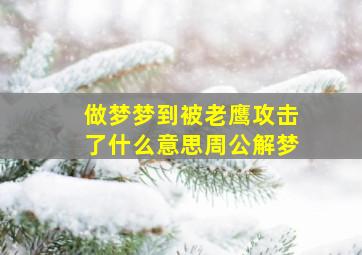 做梦梦到被老鹰攻击了什么意思周公解梦