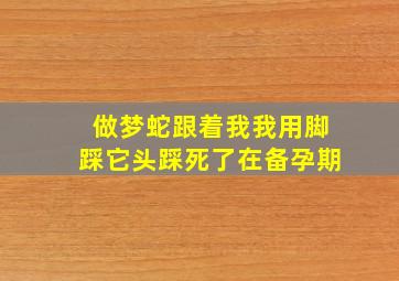 做梦蛇跟着我我用脚踩它头踩死了在备孕期