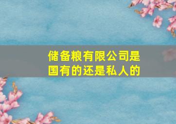 储备粮有限公司是国有的还是私人的