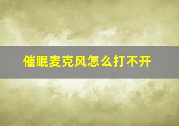 催眠麦克风怎么打不开