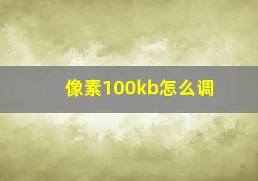 像素100kb怎么调