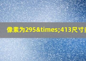 像素为295×413尺寸多少