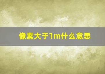 像素大于1m什么意思