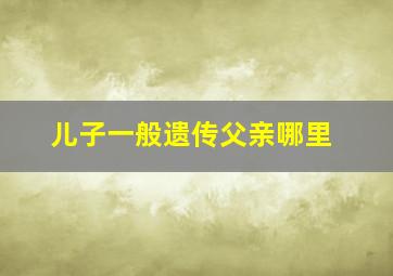 儿子一般遗传父亲哪里