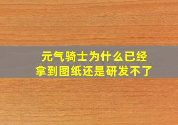 元气骑士为什么已经拿到图纸还是研发不了