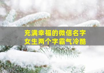 充满幸福的微信名字女生两个字霸气冷酷